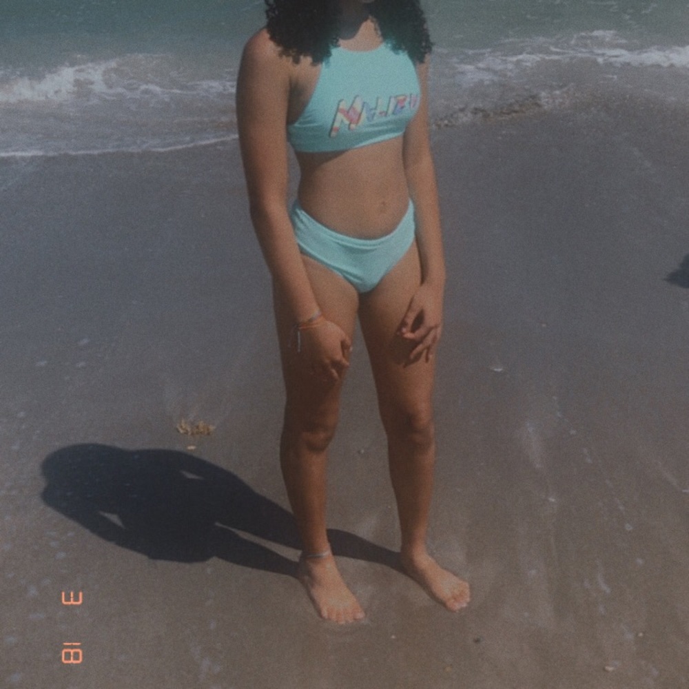 Blue Hollister Malibu swimming suit